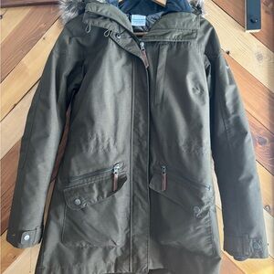 Columbia Olive Green Women's Jacket with Removable Interior
